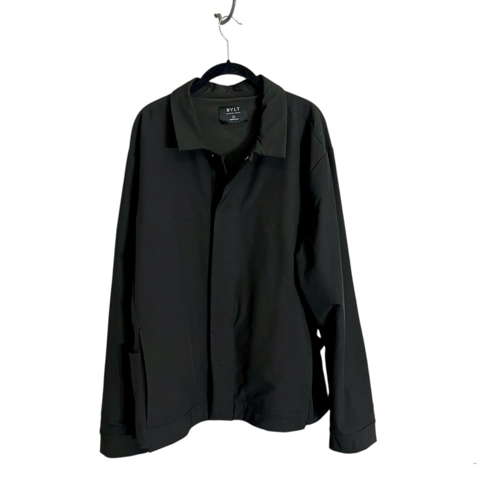 BYLT men’s district jacket black stretch classic size XL snap button up - Picture 2 of 16